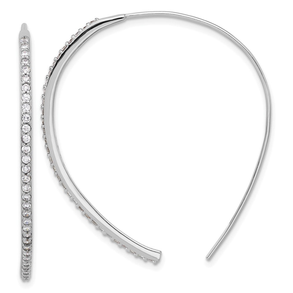 QCM1634 Cheryl M Sterling Silver Rhodium-plated Brilliant-cut CZ Threader Earrings