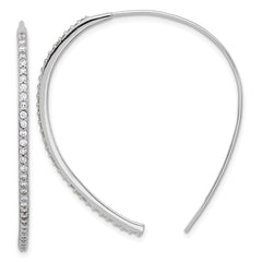 QCM1634 Cheryl M Sterling Silver Rhodium-plated Brilliant-cut CZ Threader Earrings