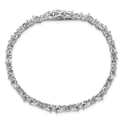 Cheryl M Sterling Silver Rhodium-plated Polished Fancy Marquise CZ Bracelet QCM1673-7.25