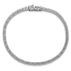 Cheryl M Sterling Silver Rhodium-plated Polished CZ Tennis Bracelet QCM1674-7.25