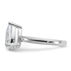 Cheryl M Sterling Silver Rhodium-plated Polished Pear CZ Ring