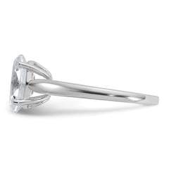 Cheryl M Sterling Silver Rhodium-plated Polished Oval CZ Ring