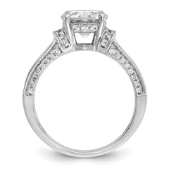 Cheryl M Sterling Silver Rhodium-plated Polished Fancy CZ Ring