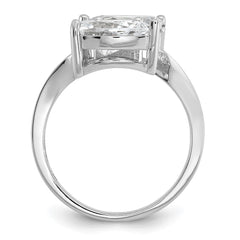 Cheryl M Sterling Silver Rhodium-plated Polished Double Pear CZ Ring
