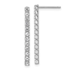 QCM1758 Cheryl M Sterling Silver Rhodium-plated Polished CZ Post Dangle Earrings
