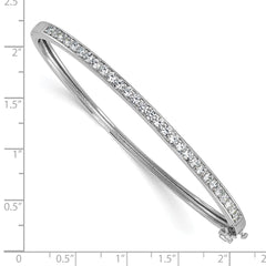 Cheryl M Sterling Silver Rhodium-plated Polished CZ Hinged Bangle QCM1775