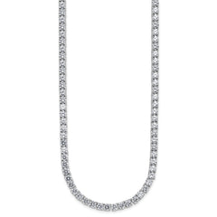 Cheryl M Sterling Silver Rhodium-plated Polished 4.00mm CZ with Safety Clasp Tennis NecklaceQCM1815
