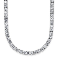 Cheryl M Sterling Silver Rhodium-plated Polished 4.00mm CZ with Safety Clasp Tennis NecklaceQCM1815