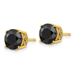 QCM1857Y Cheryl M Sterling Silver Gold-plated Polished Black CZ Stud Earrings