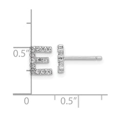 QCM1867E Cheryl M Sterling Silver Rhodium-plated Polished Letter E CZ Initial Post Earrings