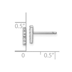 QCM1867I Cheryl M Sterling Silver Rhodium-plated Polished Letter I CZ Initial Post Earrings