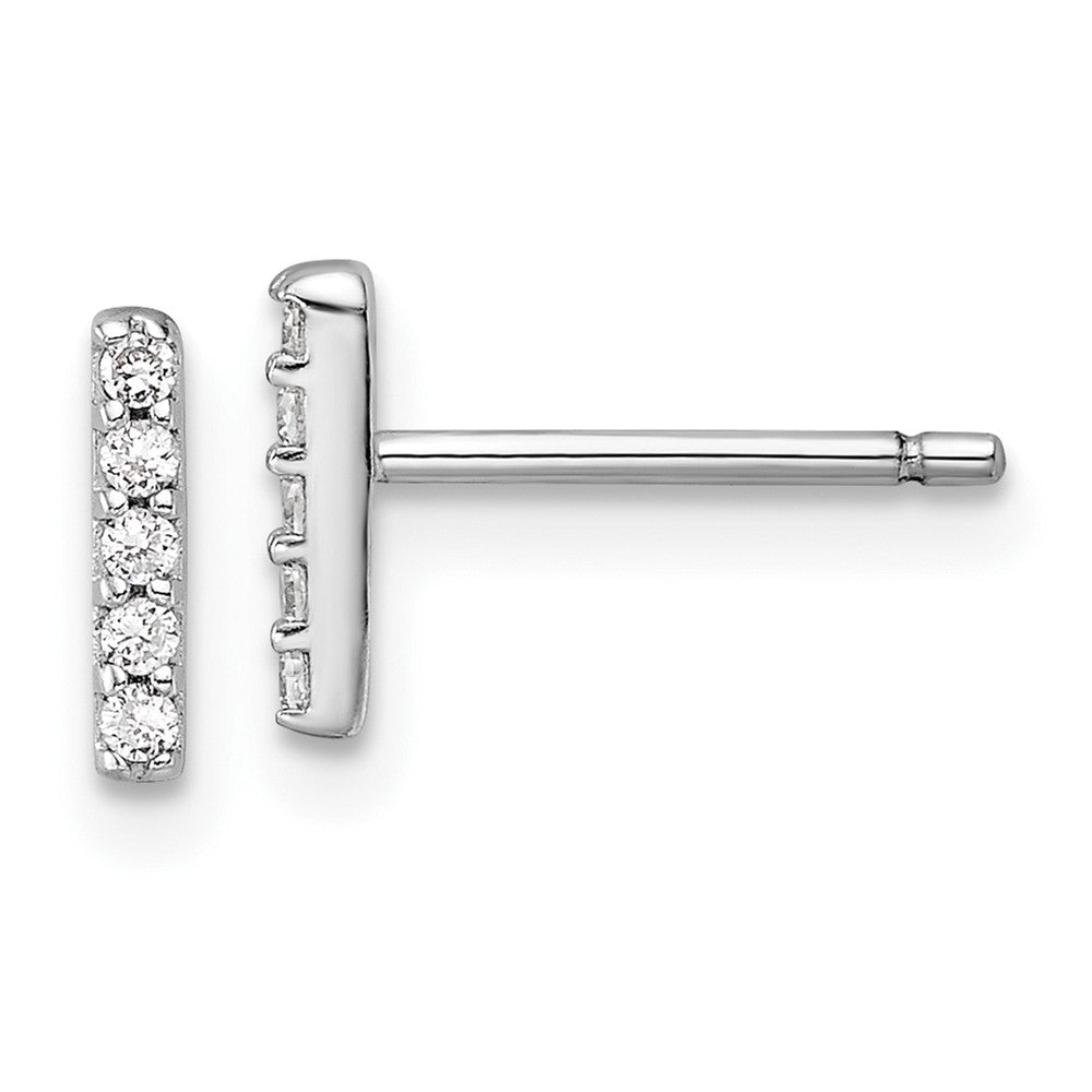 QCM1867I Cheryl M Sterling Silver Rhodium-plated Polished Letter I CZ Initial Post Earrings