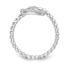 Cheryl M Sterling Silver Rhodium-plated Brilliant-cut CZ Knot Ring