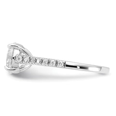 Cheryl M Sterling Silver Rhodium-plated Polished CZ Ring