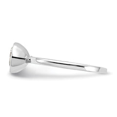 Cheryl M Sterling Silver Rhodium-plated Polished Bezel Set CZ Ring