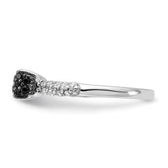 Cheryl M Sterling Silver Rhodium-plated Polished Yellow and White CZ Ring