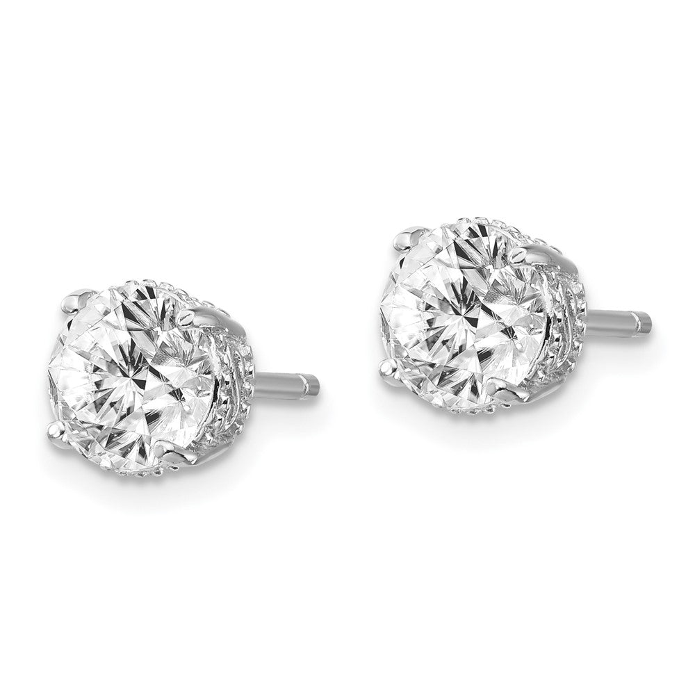 QCM235 Cheryl M Sterling Silver Rhodium-plated Brilliant-cut CZ 6.5mm Stud Post Earrings