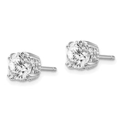QCM237 Cheryl M Sterling Silver Rhodium-plated Round Brilliant-cut 6.5mm CZ Post Stud Earrings