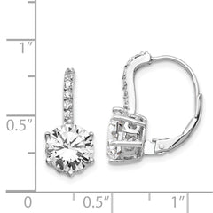 QCM756 Cheryl M Sterling Silver Rhodium-plated Brilliant-cut CZ Leverback Earrings