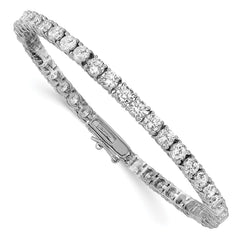 Cheryl M Sterling Silver Rhodium-plated Brilliant-cut CZ 7.25 Inch Tennis Bracelet QCM904-7.25