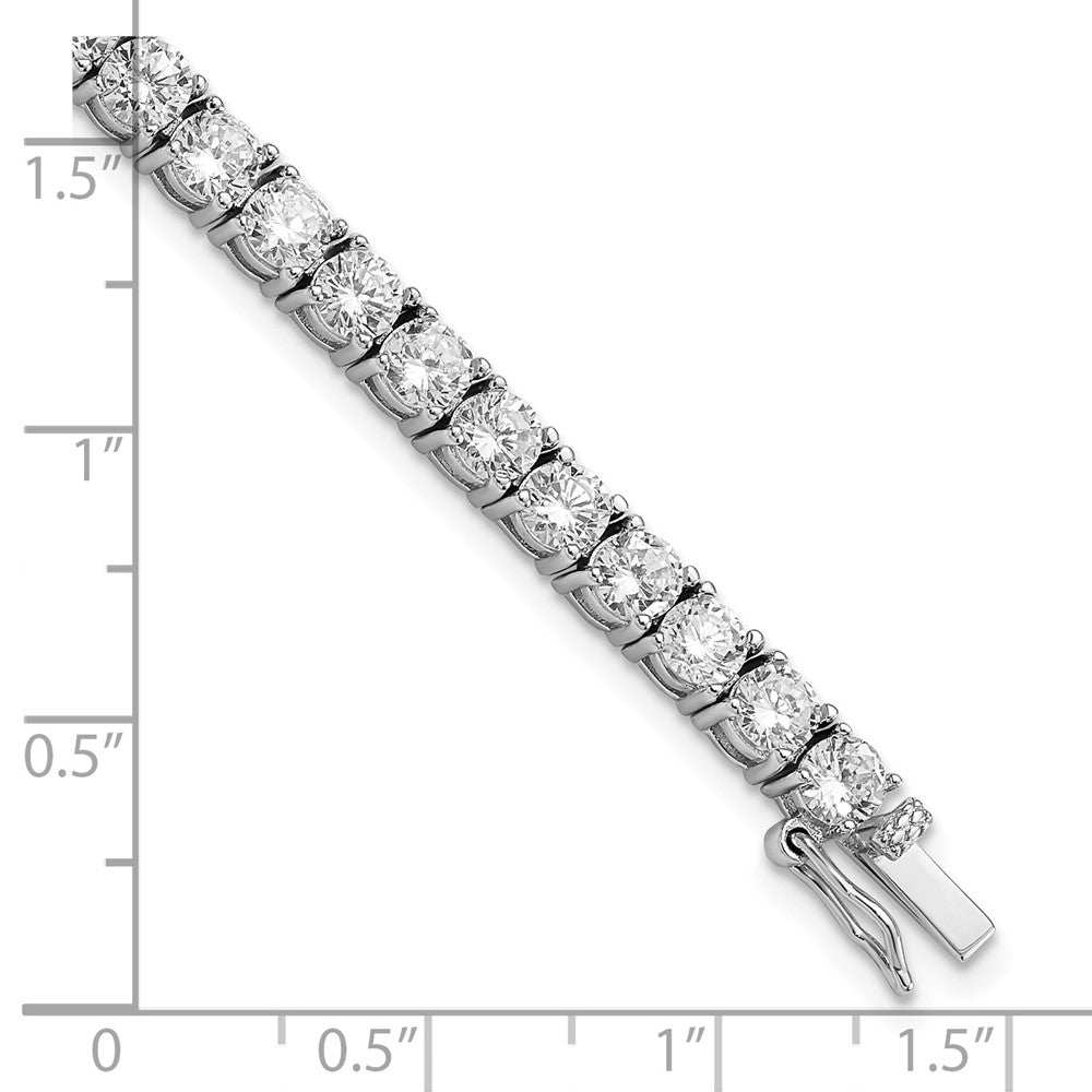 Cheryl M Sterling Silver Rhodium-plated Brilliant-cut CZ 7.25 Inch Tennis Bracelet QCM904-7.25