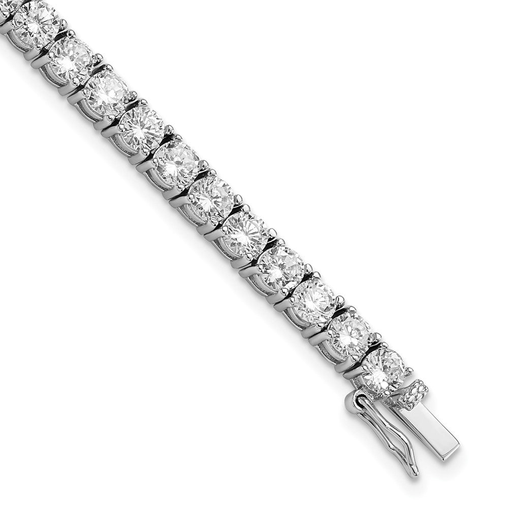 Cheryl M Sterling Silver Rhodium-plated Brilliant-cut CZ 7.25 Inch Tennis Bracelet QCM904-7.25