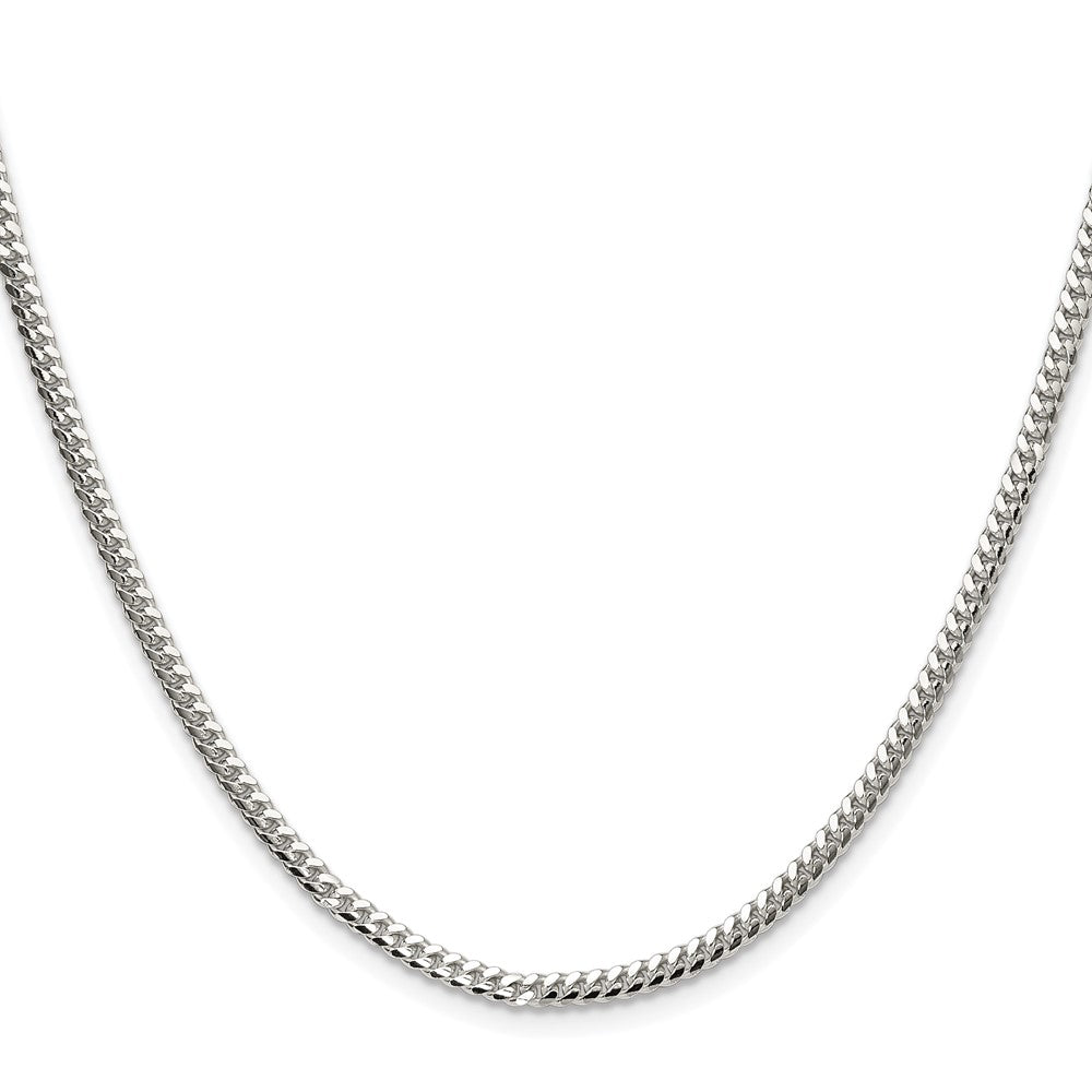 Sterling Silver Rhodium-plated Polished 2.9mm Domed Curb ChainQDB080R