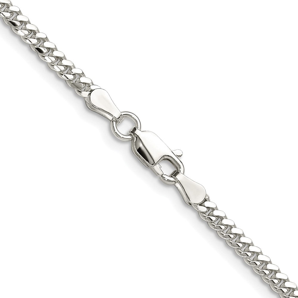 Sterling Silver Rhodium-plated Polished 2.9mm Domed Curb ChainQDB080R