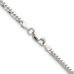 Sterling Silver Rhodium-plated Polished 2.9mm Domed Curb ChainQDB080R