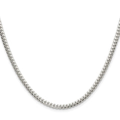Sterling Silver Rhodium-plated Polished 3.4mm Domed Curb ChainQDB100R