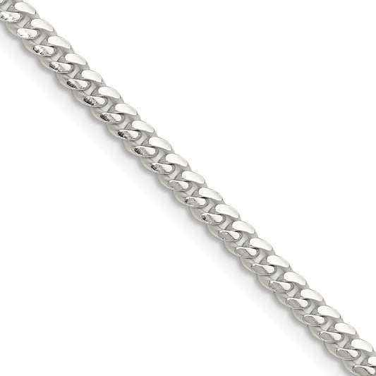 Sterling Silver Polished 3.4mm Domed Curb ChainQDB100