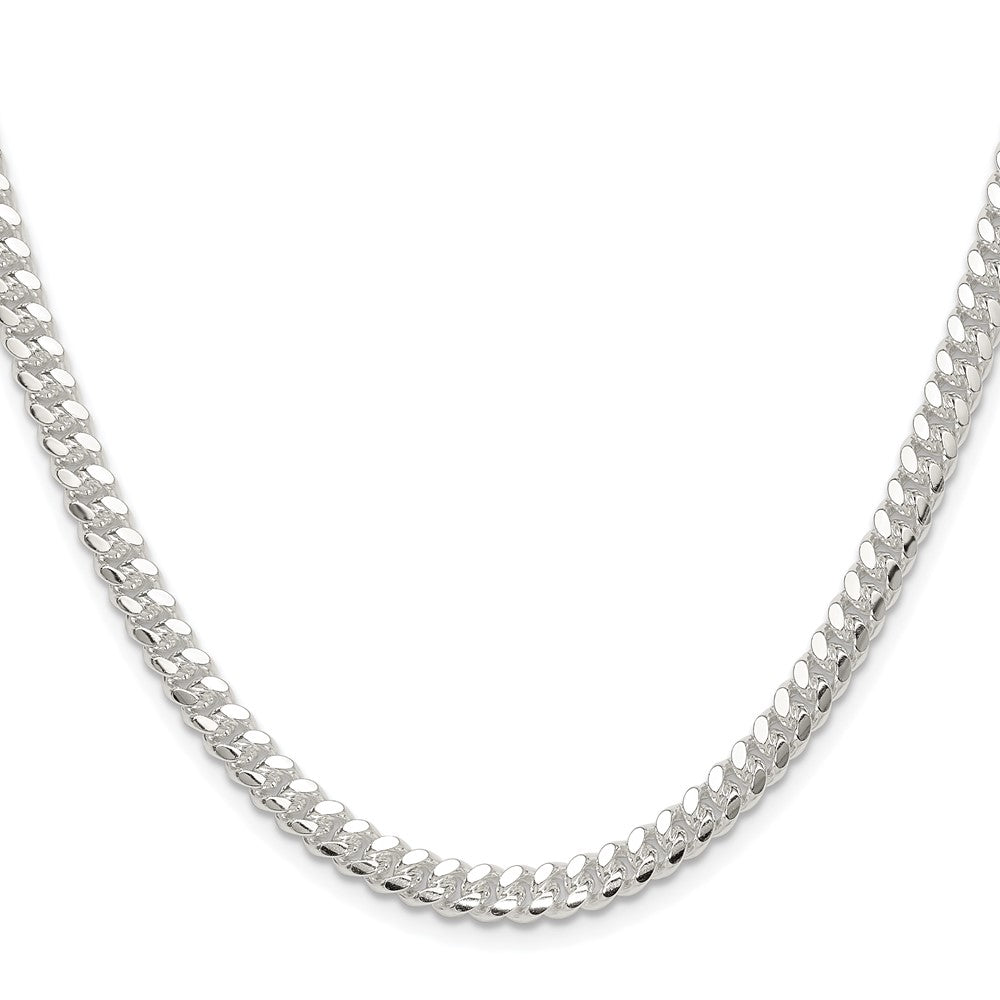 Sterling Silver Rhodium-plated Polished 5.7mm Domed Curb ChainQDB150R