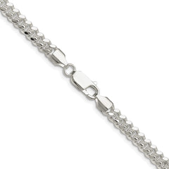 Sterling Silver Rhodium-plated Polished 5.7mm Domed Curb ChainQDB150R
