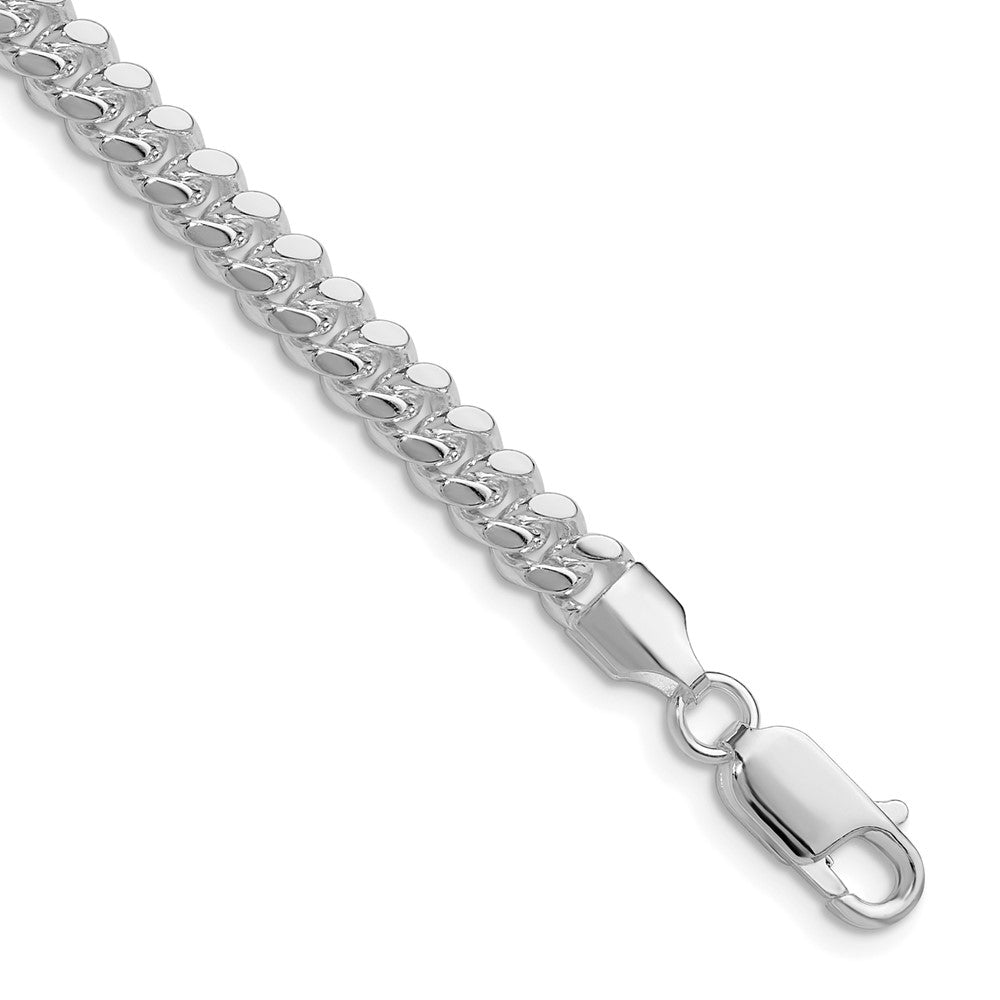 Sterling Silver Rhodium-plated Polished 5.7mm Domed Curb ChainQDB150R