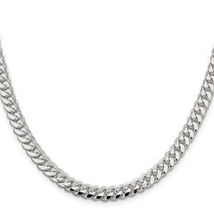 Sterling Silver 6.4mm Polished Domed Curb ChainQDB180