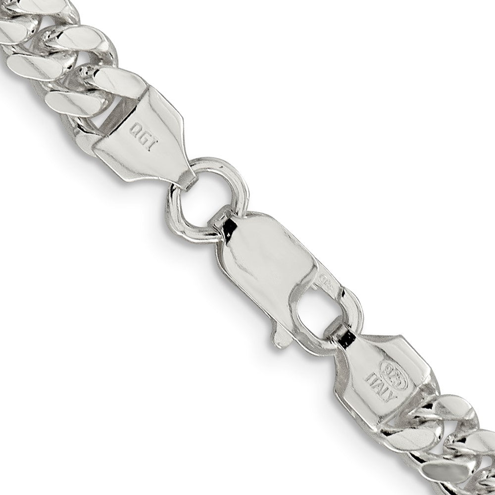 Sterling Silver 6.4mm Polished Domed Curb ChainQDB180