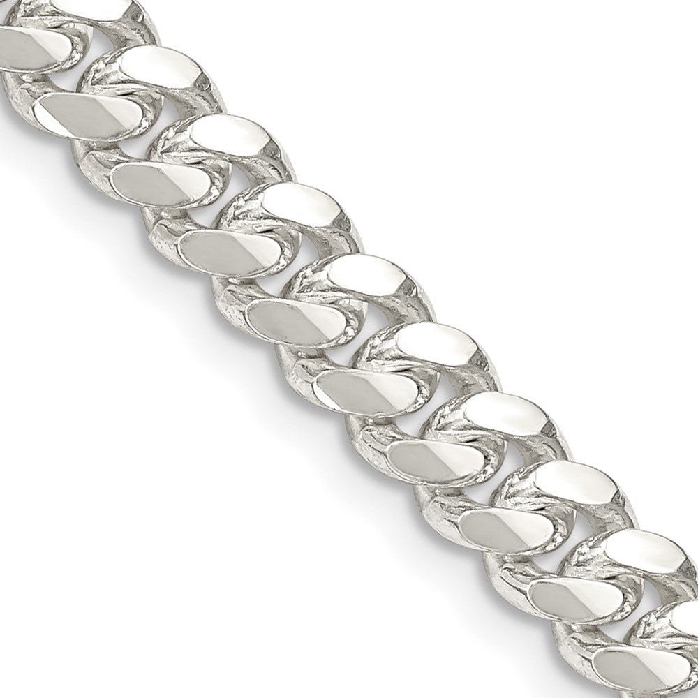 Sterling Silver 6.4mm Polished Domed Curb ChainQDB180