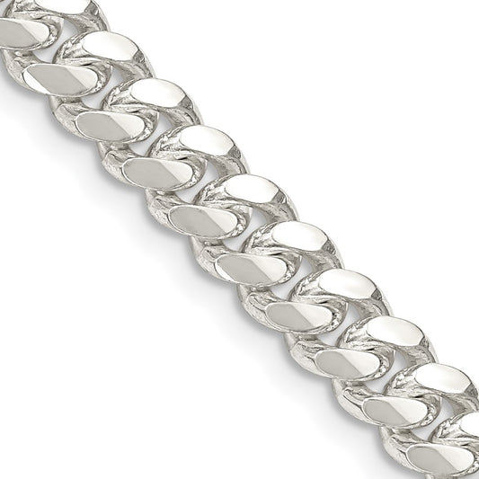 Sterling Silver 6.4mm Polished Domed Curb ChainQDB180