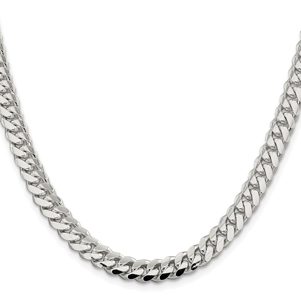 Sterling Silver Rhodium-plated 7.0mm Polished Domed Curb ChainQDB200R