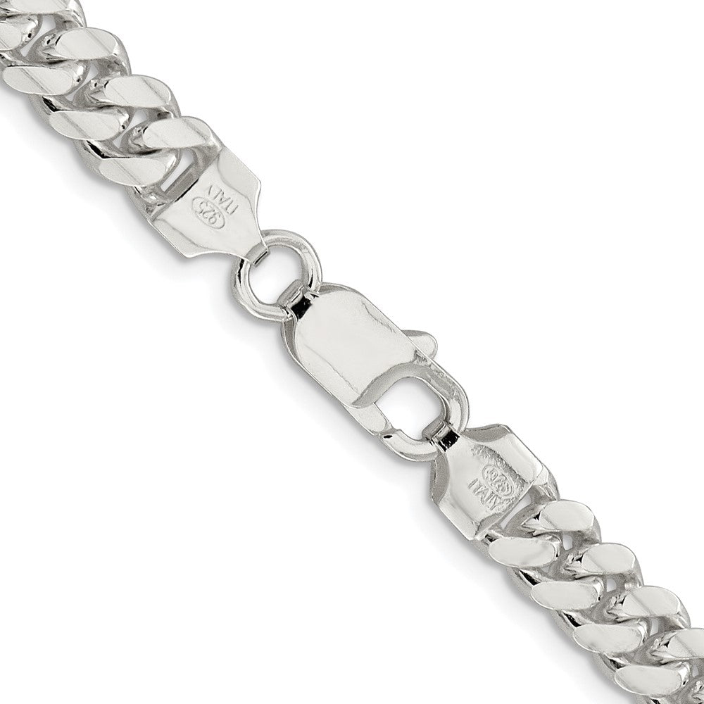 Sterling Silver Rhodium-plated 7.0mm Polished Domed Curb ChainQDB200R