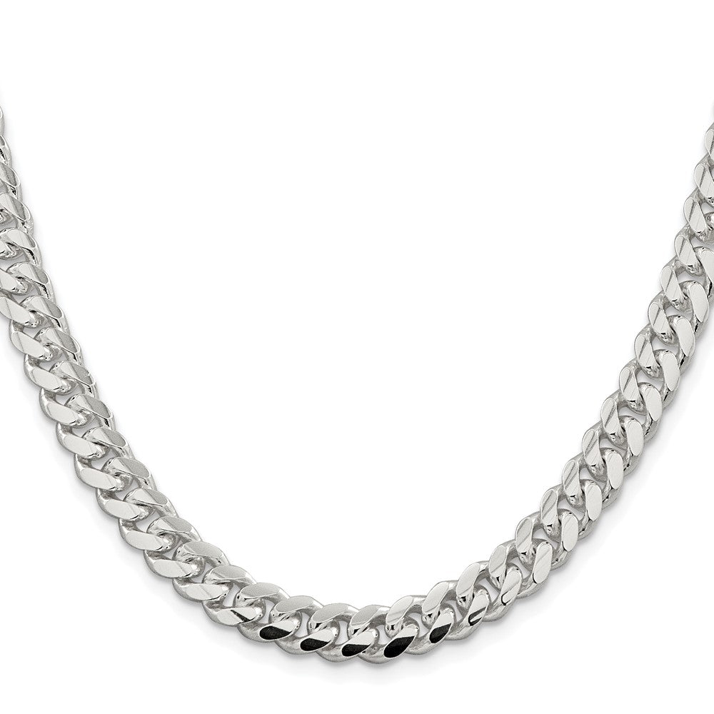 Sterling Silver Rhodium-plated 7.8mm Polished Domed Curb ChainQDB220R