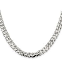 Sterling Silver Rhodium-plated 7.8mm Polished Domed Curb ChainQDB220R