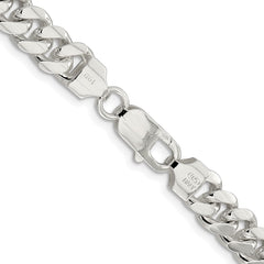 Sterling Silver Rhodium-plated 7.8mm Polished Domed Curb ChainQDB220R