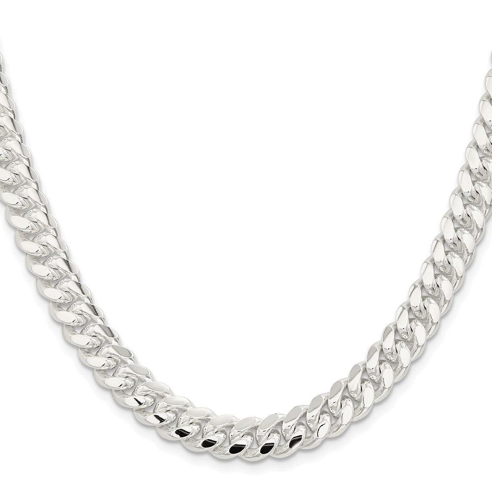 Sterling Silver Rhodium-plated 9mm Polished Domed Curb ChainQDB250R