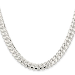 Sterling Silver Rhodium-plated 9mm Polished Domed Curb ChainQDB250R
