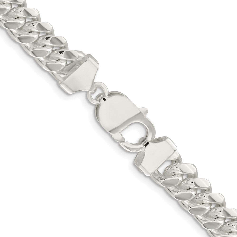 Sterling Silver Rhodium-plated 9mm Polished Domed Curb ChainQDB250R