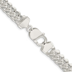 Sterling Silver Rhodium-plated 9mm Polished Domed Curb ChainQDB250R