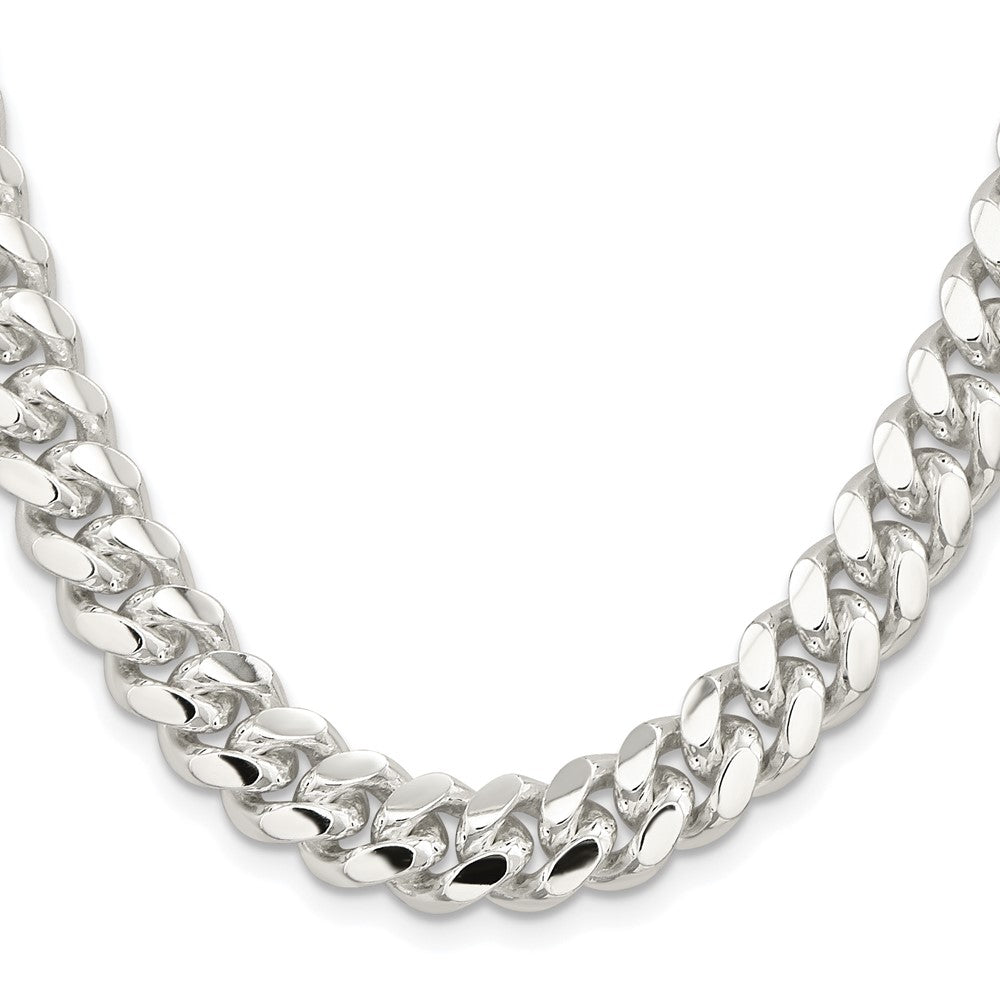 Sterling Silver Rhodium-plated 10.7mm Polished Domed Curb ChainQDB300R