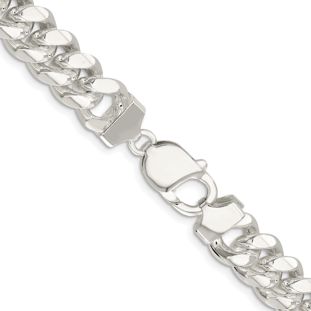 Sterling Silver Rhodium-plated 10.7mm Polished Domed Curb ChainQDB300R