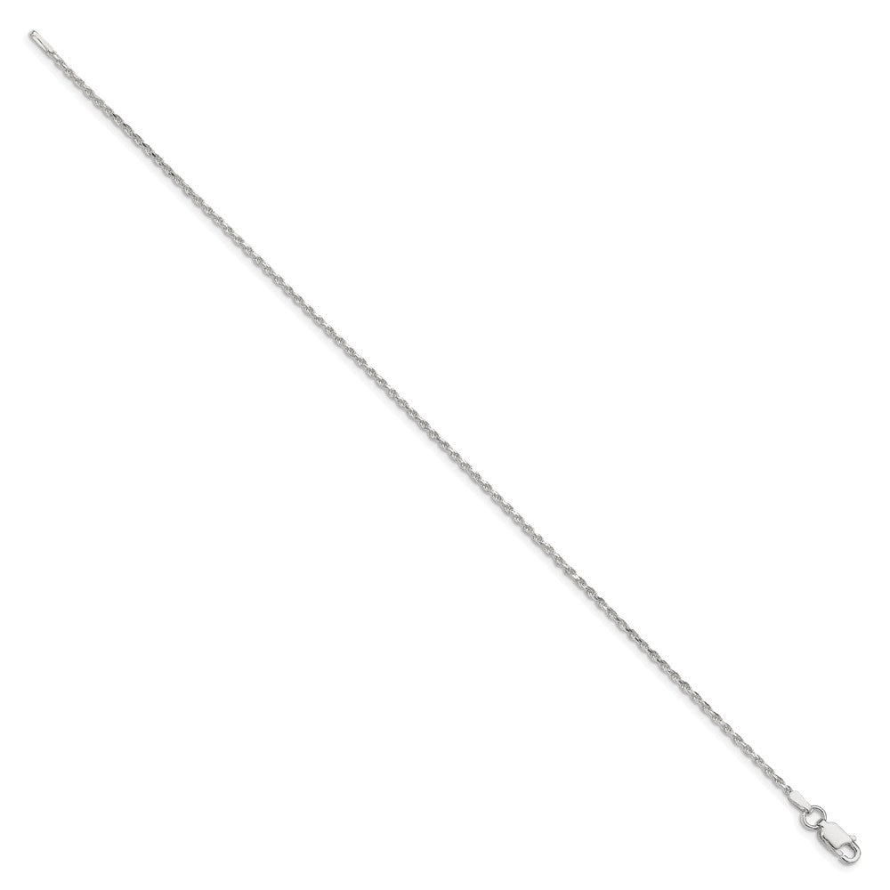 Sterling Silver 1.5mm Diamond-cut Rope Chain Anklet QDC020-8